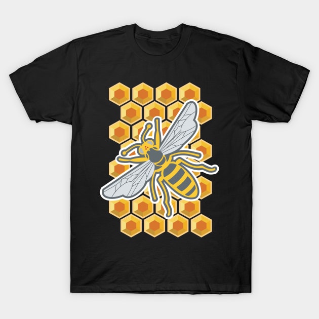 Honeycomb bee T-Shirt by evisionarts